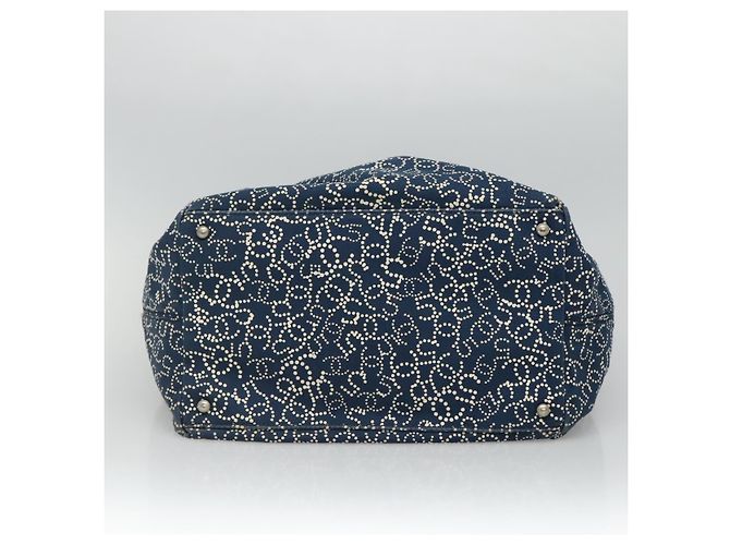CHANEL Arabesque Tote Bag aus Canvas in Marineblau CC Auth yk17405 - Ansicht 9