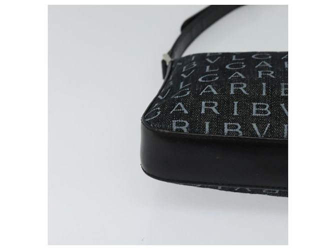 Bulgari Borsa a spalla BVLGARI Logo mania in tela nera Auth BA153 Nero - vista 10