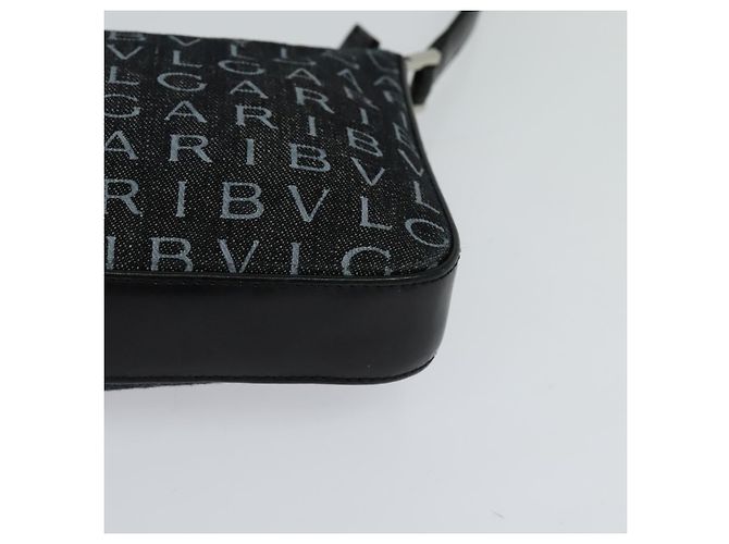 Bulgari Borsa a spalla BVLGARI Logo mania in tela nera Auth BA153 Nero - vista 11