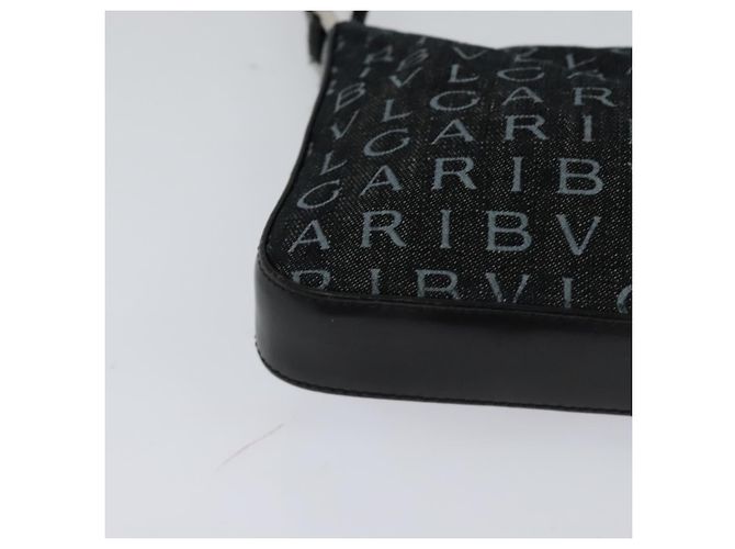 Bulgari Borsa a spalla BVLGARI Logo mania in tela nera Auth BA153 Nero - vista 12