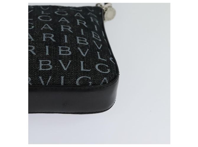Bulgari Borsa a spalla BVLGARI Logo mania in tela nera Auth BA153 Nero - vista 13