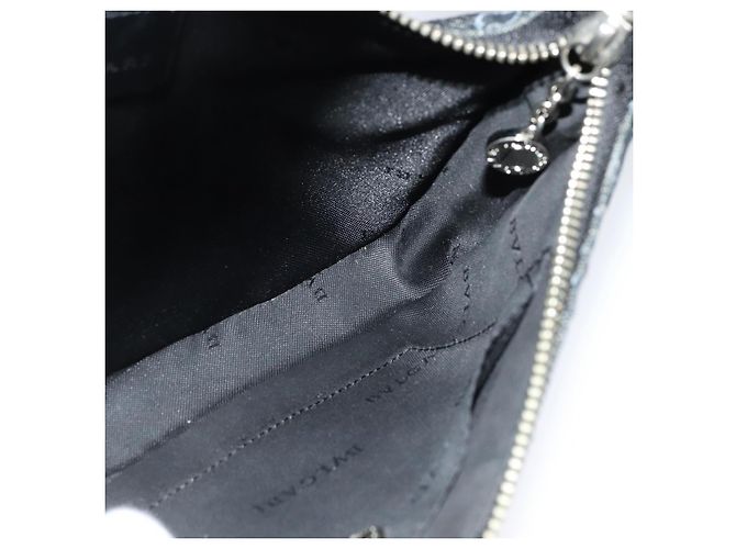 Bulgari Borsa a spalla BVLGARI Logo mania in tela nera Auth BA153 Nero - vista 17