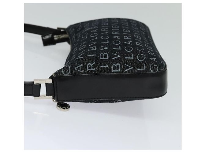 Bulgari Borsa a spalla BVLGARI Logo mania in tela nera Auth BA153 Nero - vista 4