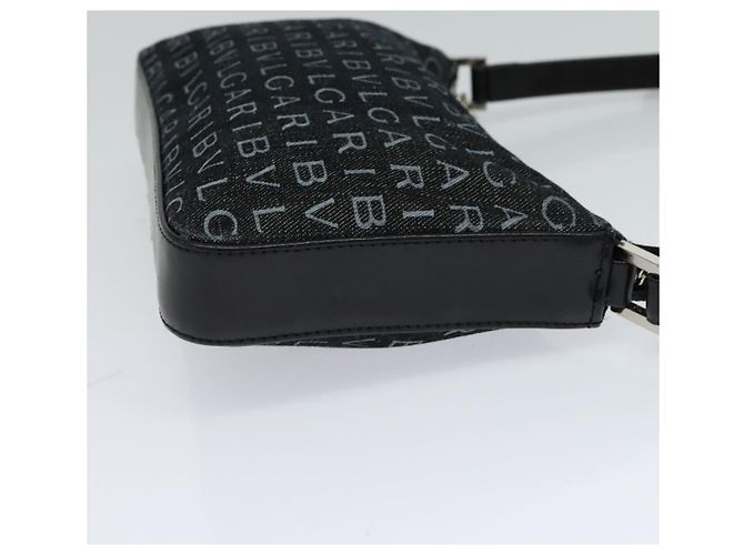 Bulgari Borsa a spalla BVLGARI Logo mania in tela nera Auth BA153 Nero - vista 5