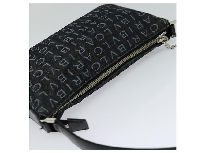 Bulgari Borsa a spalla BVLGARI Logo mania in tela nera Auth BA153 Nero - vista 6