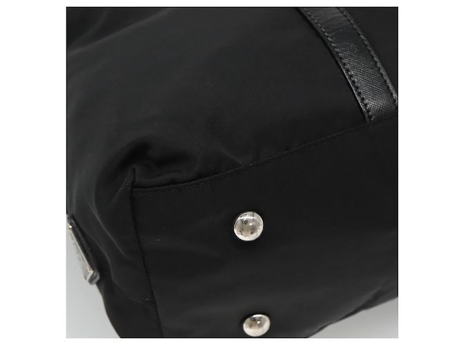 PRADA Borsa a mano in nylon 2 vie nera Auth ki5424 Nero - vista 13