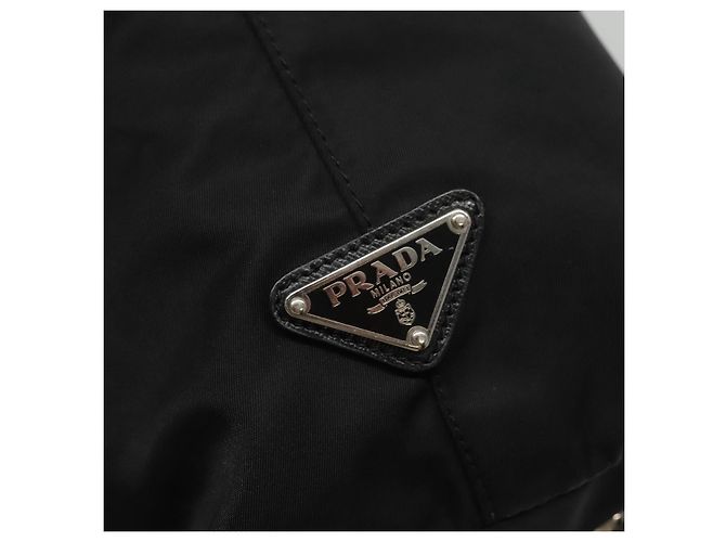 PRADA Borsa a mano in nylon 2 vie nera Auth ki5424 Nero - vista 14