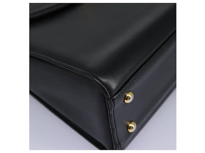 Sac à main GIVENCHY en cuir noir et or Auth yk17377 Doré - vue 10