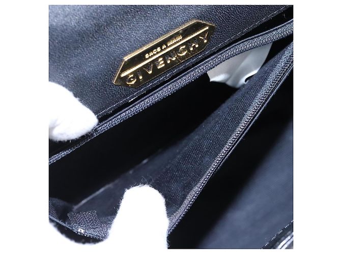 Sac à main GIVENCHY en cuir noir et or Auth yk17377 Doré - vue 21