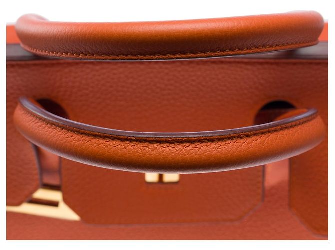 Hermès Sac HERMES Birkin 30 en Cuir Orange - 102531 - vue 10