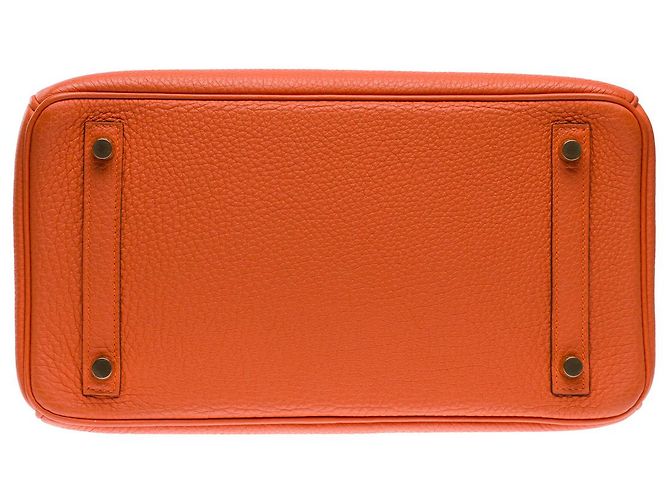 Hermès Sac HERMES Birkin 30 en Cuir Orange - 102531 - vue 11