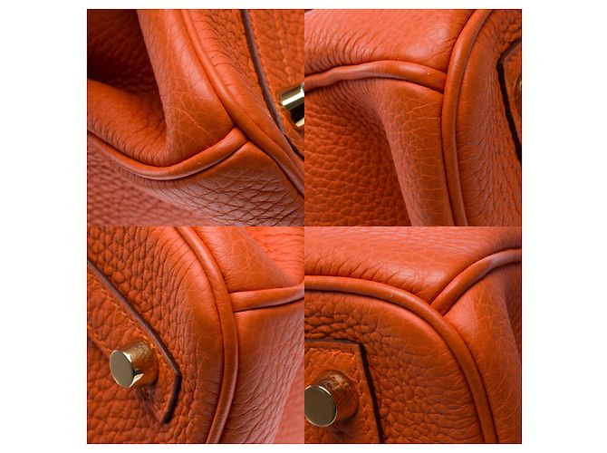 Hermès Sac HERMES Birkin 30 en Cuir Orange - 102531 - vue 12