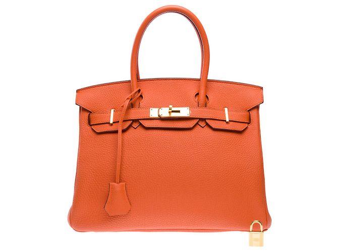 Hermès Sac HERMES Birkin 30 en Cuir Orange - 102531 - vue 3