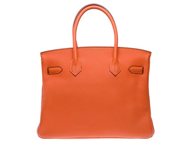 Hermès Sac HERMES Birkin 30 en Cuir Orange - 102531 - vue 4