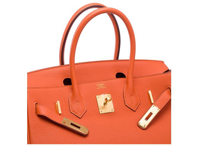 Hermès Sac HERMES Birkin 30 en Cuir Orange - 102531 - vue 7