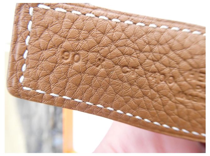 Cintura Hermès in vitello liscio nero / Epsom oro 90 cm nuova con scatola e dustbag - vista 5