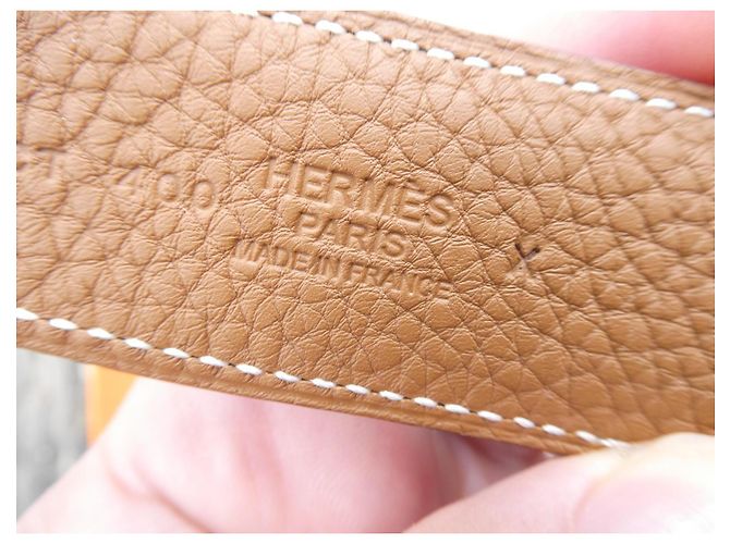 Cintura Hermès in vitello liscio nero / Epsom oro 90 cm nuova con scatola e dustbag - vista 6