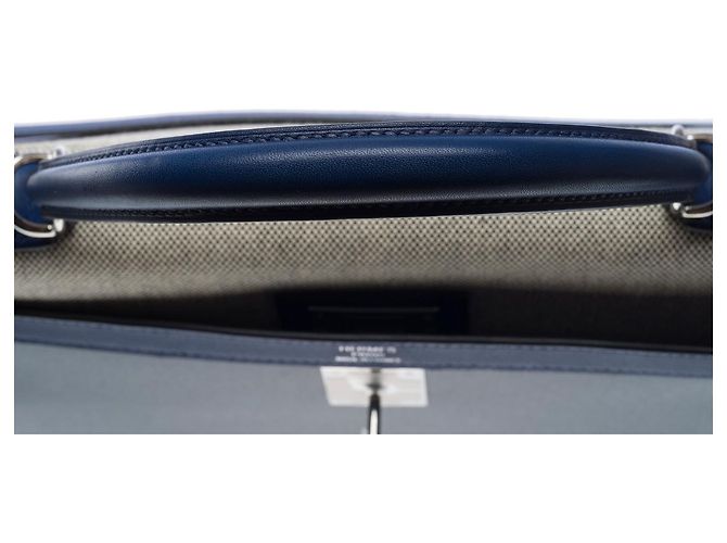 Hermès HERMES Kelly 32 Bag in Blue Canvas - 102529 - view 10