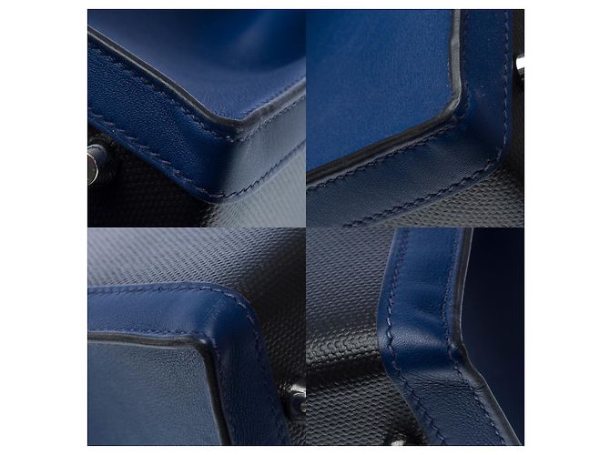 Hermès HERMES Kelly 32 Bag in Blue Canvas - 102529 - view 12
