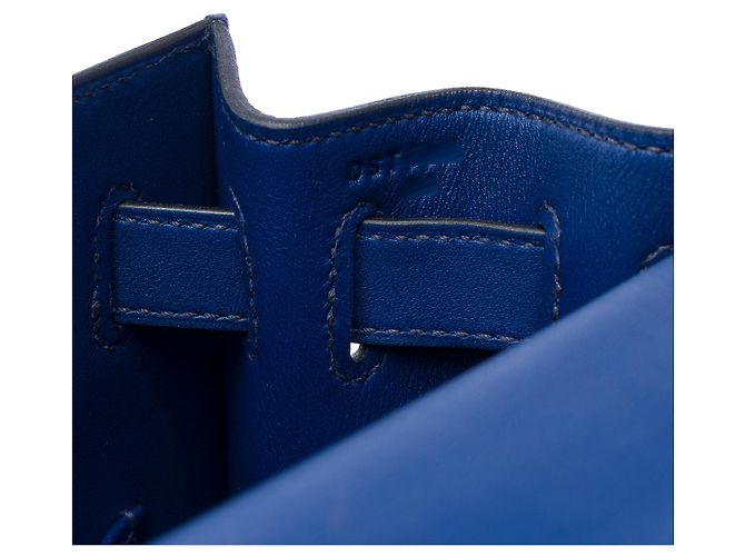 Hermès HERMES Kelly 32 Bag in Blue Canvas - 102529 - view 8