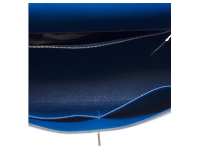 Hermès HERMES Kelly 32 Bag in Blue Canvas - 102529 - view 9