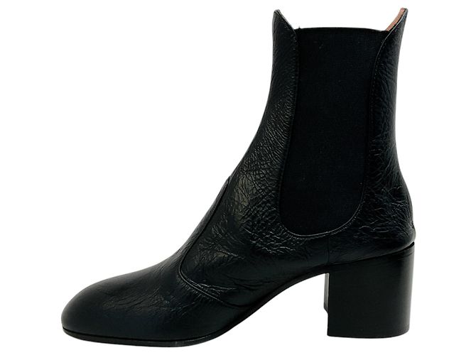 Botas ankle Angie de couro preto Laurence Dacade - vista 3