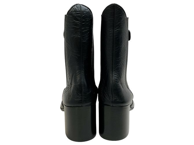 Botas ankle Angie de couro preto Laurence Dacade - vista 5