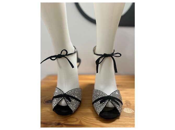 Sandali Jimmy Choo Talaya neri in raso Nero - vista 4