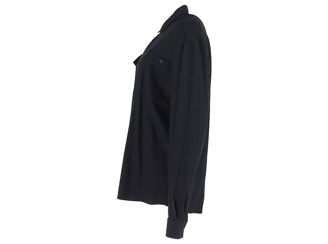 Camicia a maniche lunghe con bottoni Bottega Veneta in lana nera Nero - vista 2