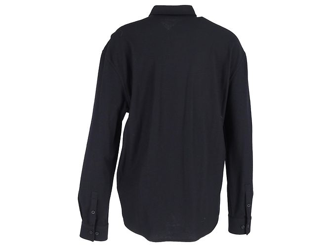 Camicia a maniche lunghe con bottoni Bottega Veneta in lana nera Nero - vista 3