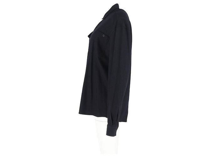 Camicia a maniche lunghe con bottoni Bottega Veneta in lana nera Nero - vista 5