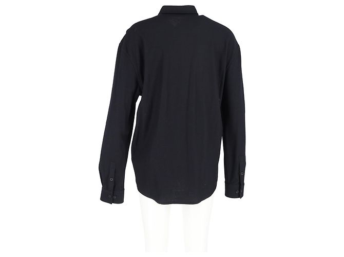 Camicia a maniche lunghe con bottoni Bottega Veneta in lana nera Nero - vista 6