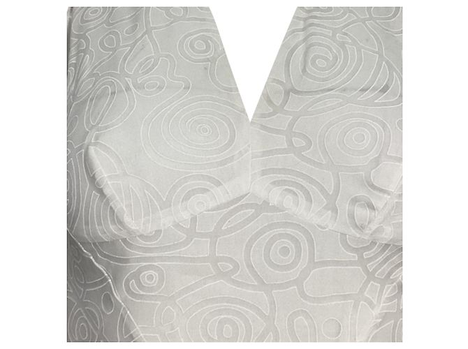 Vestido midi estampado com costas cruzadas Alaïa em algodão branco - vista 2