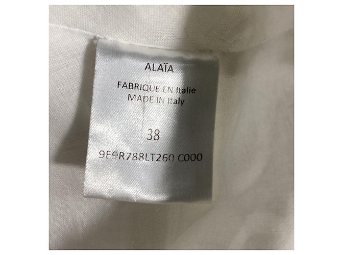 Vestido midi estampado com costas cruzadas Alaïa em algodão branco - vista 4