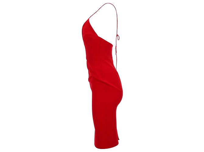 Autre Marque Vestido Bodycon con cuello halter Alex Perry en triacetato rojo Roja - vista 2