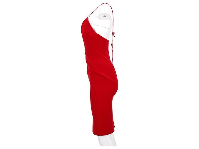 Autre Marque Vestido Bodycon con cuello halter Alex Perry en triacetato rojo Roja - vista 7