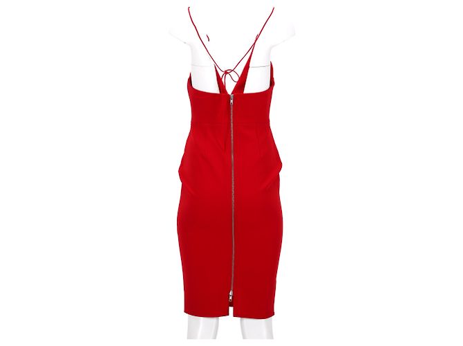 Autre Marque Vestido Bodycon con cuello halter Alex Perry en triacetato rojo Roja - vista 8