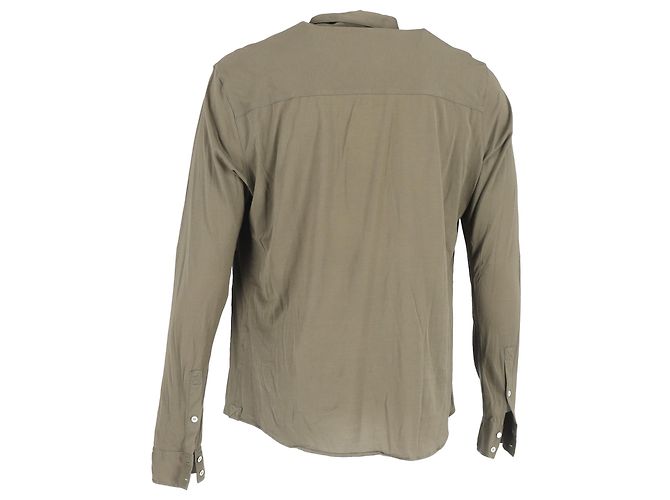 Camicia a maniche lunghe con bottoni Balmain in cotone oliva Verde Verde oliva - vista 3