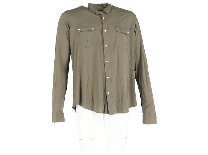 Camicia a maniche lunghe con bottoni Balmain in cotone oliva Verde Verde oliva - vista 4