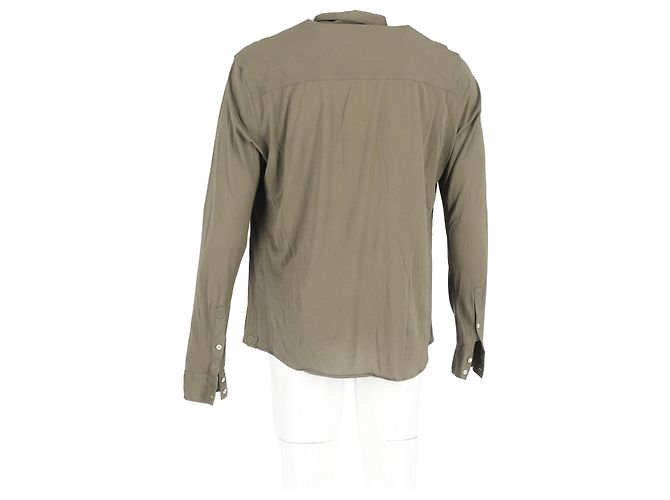 Camicia a maniche lunghe con bottoni Balmain in cotone oliva Verde Verde oliva - vista 6