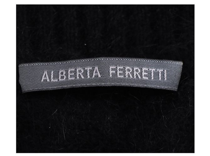 Suéter de uma shoulder Alberta Ferretti em lã preta Preto - vista 4