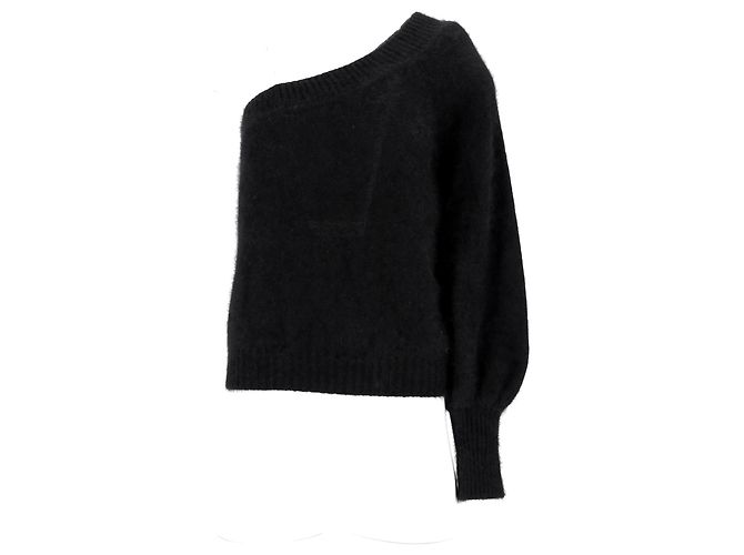 Suéter de uma shoulder Alberta Ferretti em lã preta Preto - vista 6