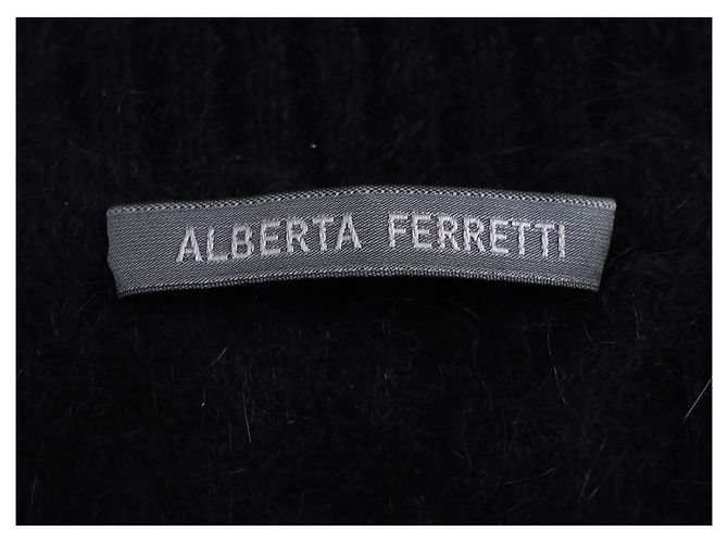Suéter de uma shoulder Alberta Ferretti em lã preta Preto - vista 9