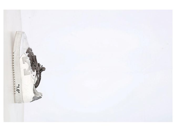 Off White Tênis baixos de couro branco com detalhes em glitter Off-White 2.0 - vista 13