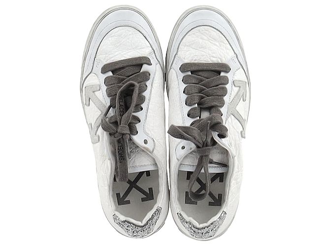 Off White Tênis baixos de couro branco com detalhes em glitter Off-White 2.0 - vista 3