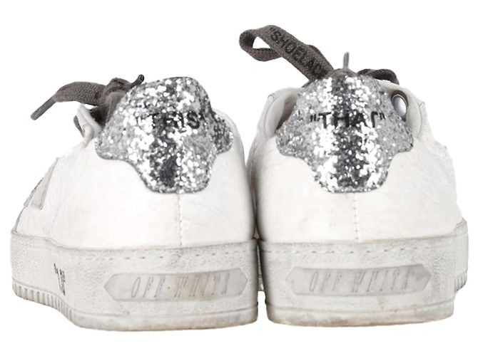 Off White Tênis baixos de couro branco com detalhes em glitter Off-White 2.0 - vista 5