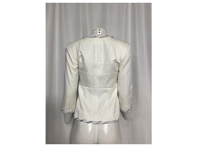 Chaqueta de noche Chanel en algodón blanco - vista 10