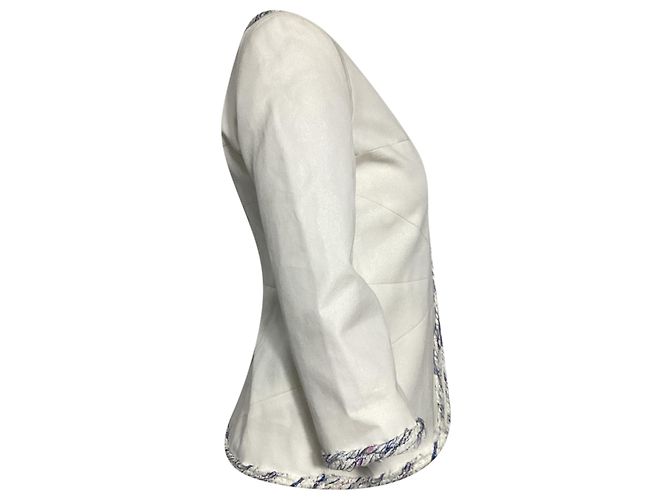 Chaqueta de noche Chanel en algodón blanco - vista 3