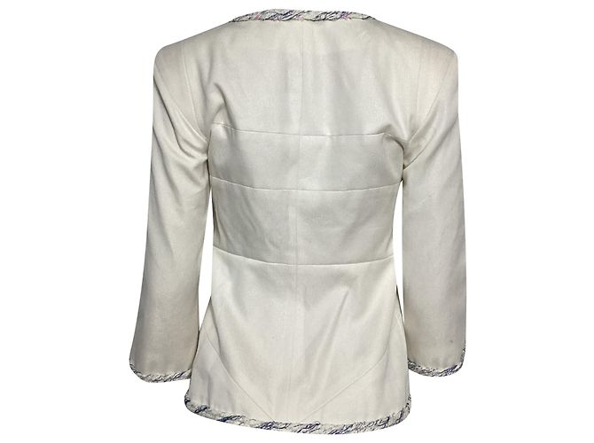 Chaqueta de noche Chanel en algodón blanco - vista 4