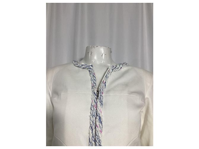 Chaqueta de noche Chanel en algodón blanco - vista 8